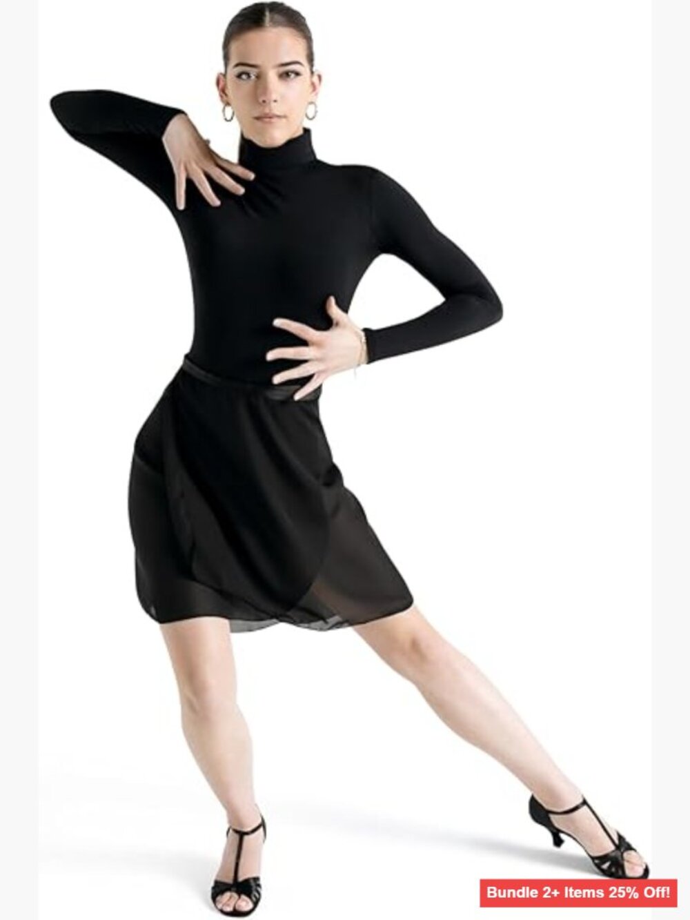 Georgette Long Wrap Skirt for Dance, Lightweight Polyester Chiffon